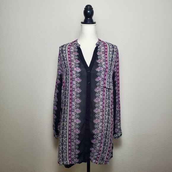 En Creme Boho Peasant Floral Print Dress Small - Picture 1 of 8